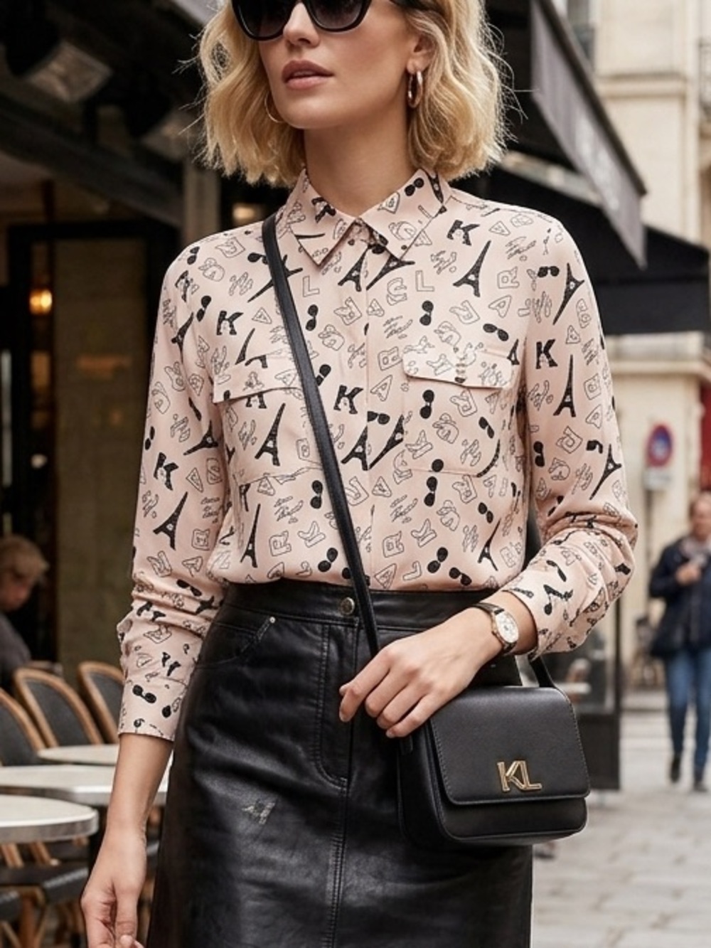 KARL LAGERFELD Blush Pink Blouse